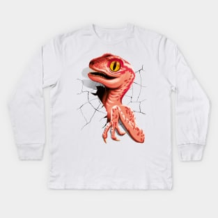 Baby Velociraptor Hatching Kids Long Sleeve T-Shirt